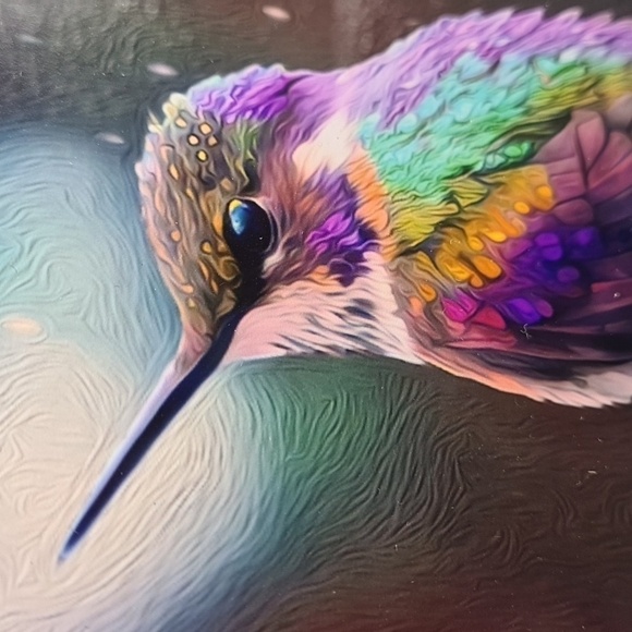 Hummingbird Fantasy‎ Wall Art Watercolor Oil Painting Framed Print - Picture 4 of 5